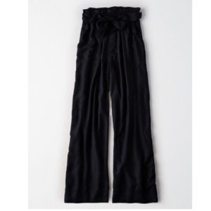 American Eagle paperbag palazzo pants (black)